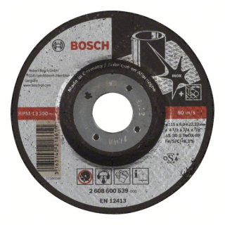 Bosch Obrusovací kotúč s prelisom Expert for Inox AS 30 S INOX BF, 115 mm, 6,0 mm 1ks 2608600539