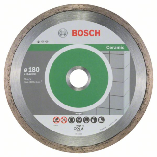 Bosch Diamantový rezací kotúč Standard for Ceramic 180 x 22,23 x 1,6 x 7 mm 10ks 2608603233