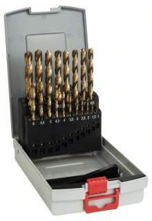 Bosch 19-diel. HSS-TiN súprava vrtákov do kovu ProBox (titánová vrstva) 1-10 mm 19ks 2608587015