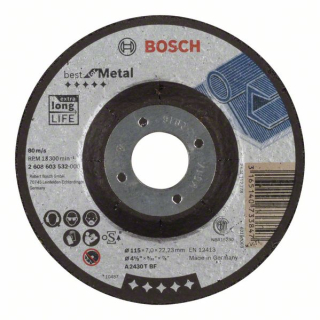 Bosch Obrusovací kotúč s prelisom Best for Metal A 2430 T BF, 115 mm, 7,0 mm 1ks 2608603532