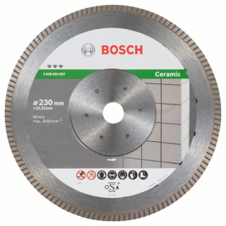 Bosch Diamantový rezací kotúč Best for Ceramic Extra-Clean Turbo 230 x 22,23 x 1,8 x 7 mm 1ks 2608603597