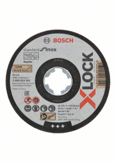 Rezací kotúč Bosch X-LOCK Standard for Inox 115 x 22,23 mm WA 60 T BF 10ks 2608619266