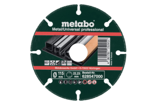 Metabo Dia rezací kotúč na kov 115 mm 22,23mm "MUP", METALL/UNIVERSAL "PROFESSIONAL" 628547000