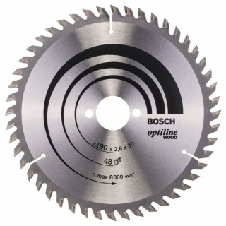 Bosch Pílový kotúč Optiline Wood 190 x 30 x 2,6 mm, 48 1ks 2608640617