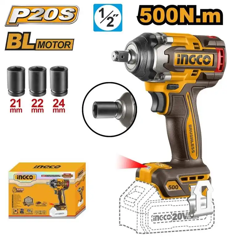 INGCO Aku rázový uťahovák 500N.m  CIWLI20501 INGCO AKU 20V P20S (bez aku) 1538620501