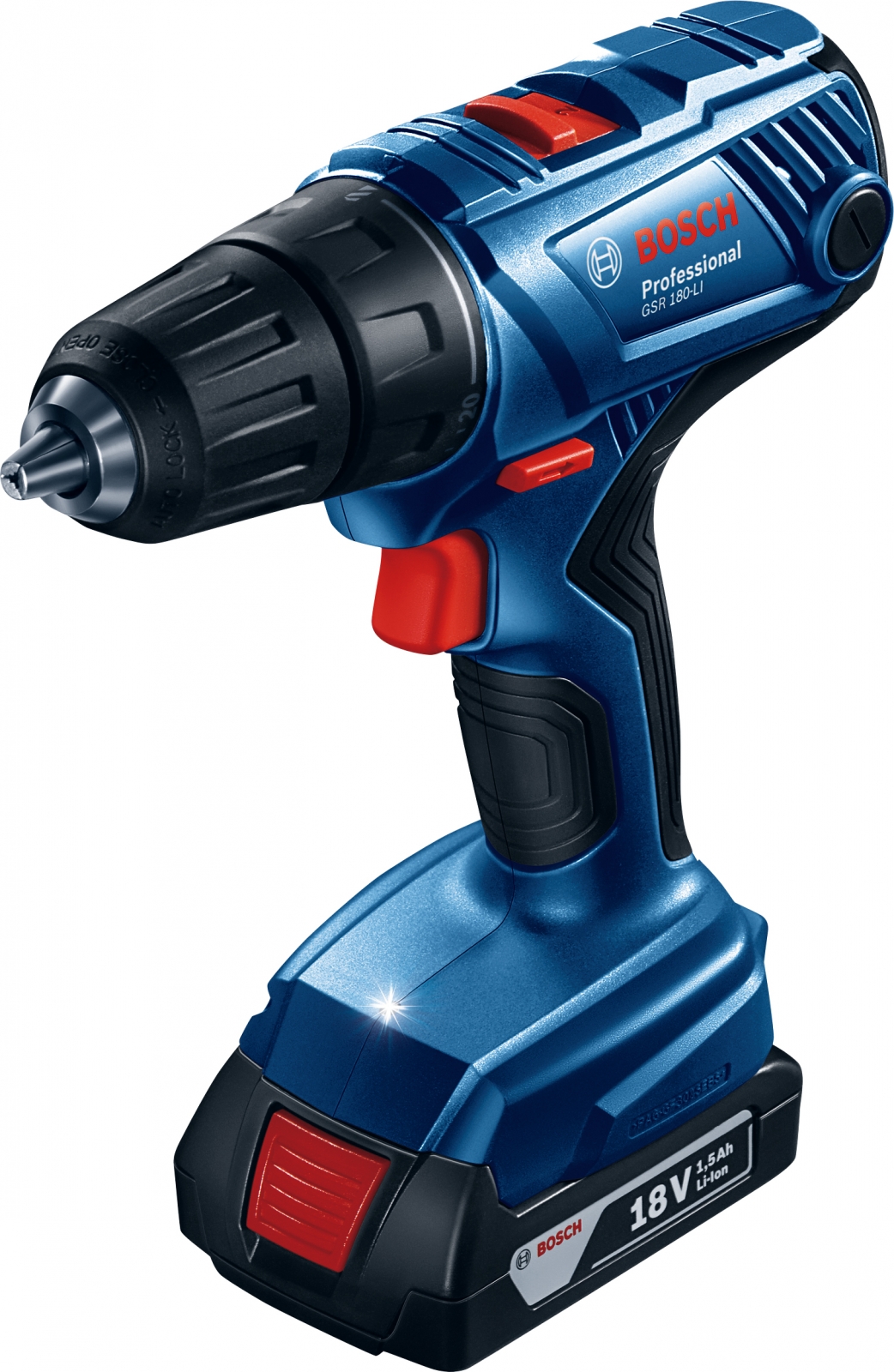 Aku vŕtací skrutkovač Bosch GSR 180-LI (2x aku) 06019F8109