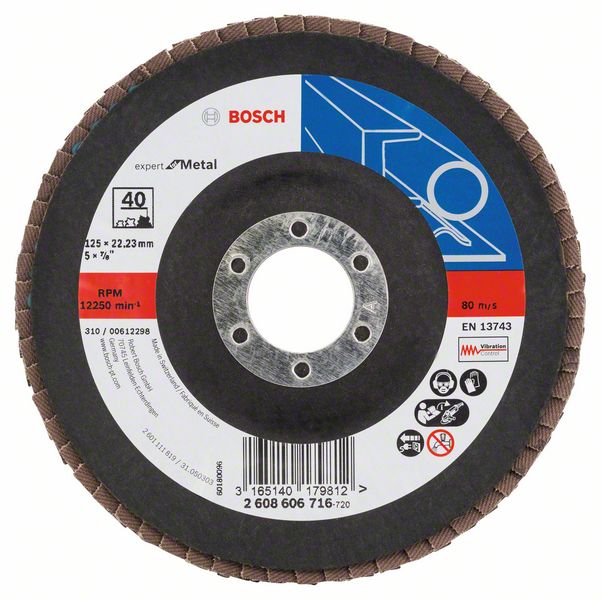 Bosch Fibrový brúsny kotúč X551, Expert for Metal D = 125 mm; G = 40, uhlový 1ks 2608606716