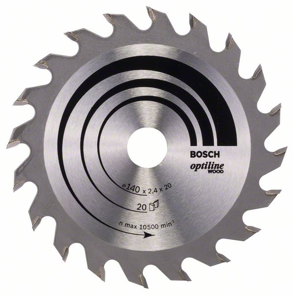 Bosch Pílový kotúč Optiline Wood 140 x 20/12,7 x 2,4 mm, 20 1ks 2608640586