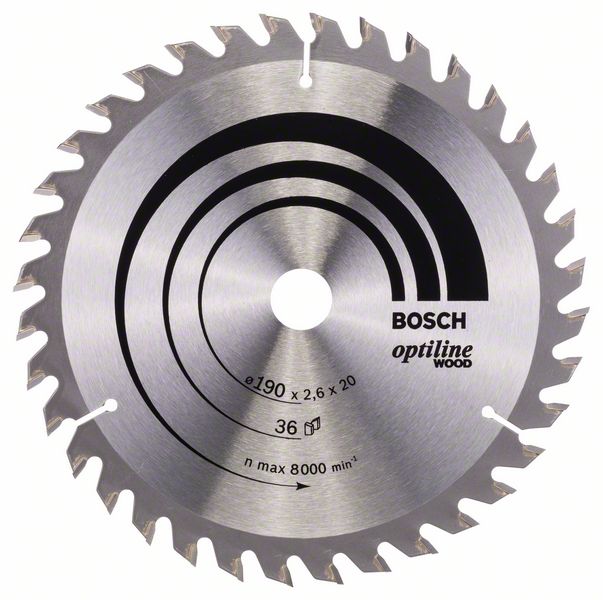 Bosch Pílový kotúč Optiline Wood 190 x 20/16 x 2,6 mm, 36 1ks 2608640613