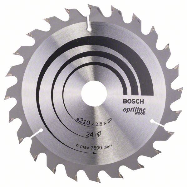 Bosch Pílový kotúč Optiline Wood 210 x 30 x 2,8 mm, 24 1ks 2608640621