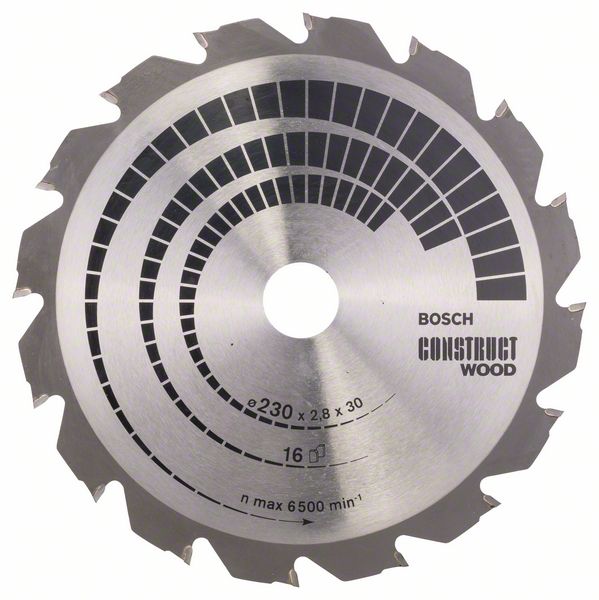 Bosch Pílový kotúč Construct Wood 230 x 30 x 2,8 mm; 16 1ks 2608640635