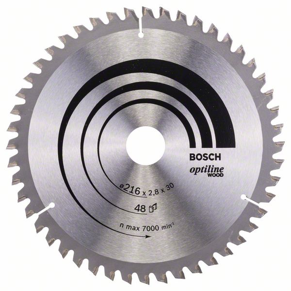 Bosch Pílový kotúč Optiline Wood 216 x 30 x 2,8 mm, 48 1ks 2608640641