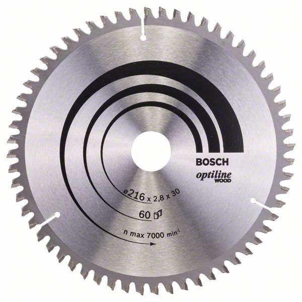 Bosch Pílový kotúč Optiline Wood 216 x 30 x 2,8 mm, 60 1ks 2608640642