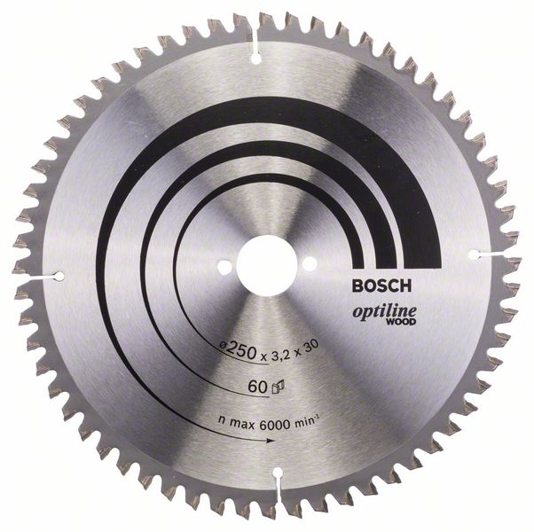Bosch Pílový kotúč Optiline Wood 250 x 30 x 3,2 mm, 60 1ks 2608640644