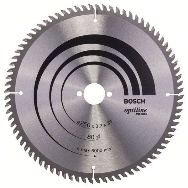 Bosch Pílový kotúč Optiline Wood 250 x 30 x 3,2 mm, 80 1ks 2608640660