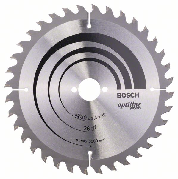 Bosch Pílový kotúč Optiline Wood 230 x 30 x 2,8 mm, 36 1ks 2608640628