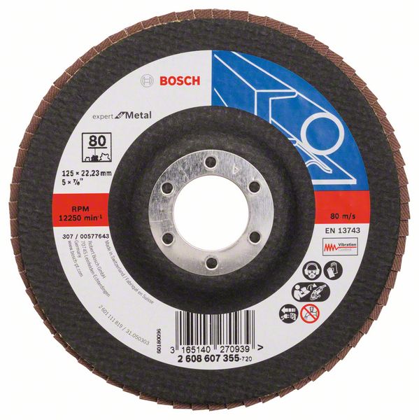 Bosch Fibrový brúsny kotúč X551, Expert for Metal D = 125 mm; G = 80, uhlový 1ks 2608607355