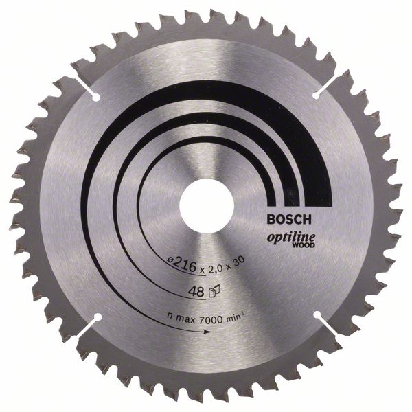 Bosch Pílový kotúč Optiline Wood 216 x 30 x 2,0 mm, 48 1ks 2608640432