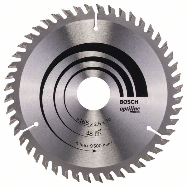 Bosch Pílový kotúč Optiline Wood 165 x 30 x 2,6 mm, 48 1ks 2608641175