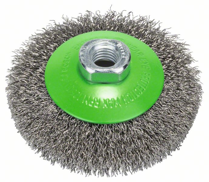 Bosch Kužeľová kefa vlnitá 100, nehrdzavejúca oceľ 100 mm, 0,35 mm, M14 1ks 2608622108