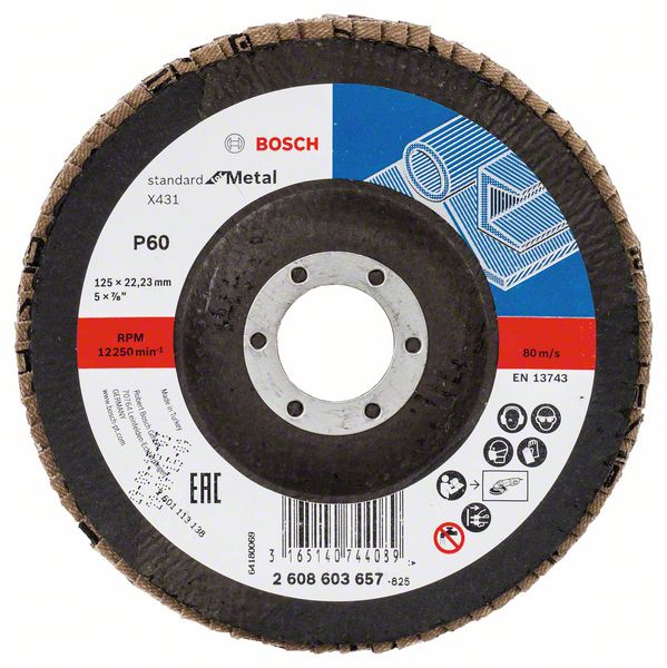 Bosch Vejárovitý brúsny kotúč X431, Standard for Metal 125 mm, 22,23 mm, 60 1ks 2608603657