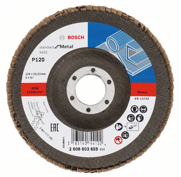 Bosch Vejárovitý brúsny kotúč X431, Standard for Metal 125 mm, 22,23 mm, 120 1ks 2608603659