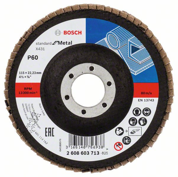 Bosch Vejárovitý brúsny kotúč X431, Standard for Metal 115 mm, 22,23 mm, 60 1ks 2608603713