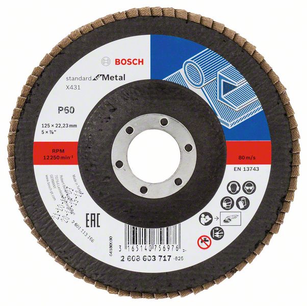 Bosch Vejárovitý brúsny kotúč X431, Standard for Metal 125 mm, 22,23 mm, 60 1ks 2608603717