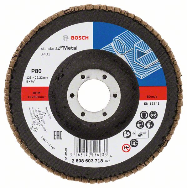 Bosch Vejárovitý brúsny kotúč X431, Standard for Metal 125 mm, 22,23 mm, 80 1ks 2608603718