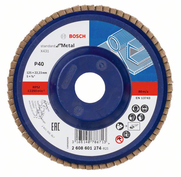 Bosch Vejárovitý brúsny kotúč X431, Standard for Metal 125 mm, 22,23 mm, 40 1ks 2608601274
