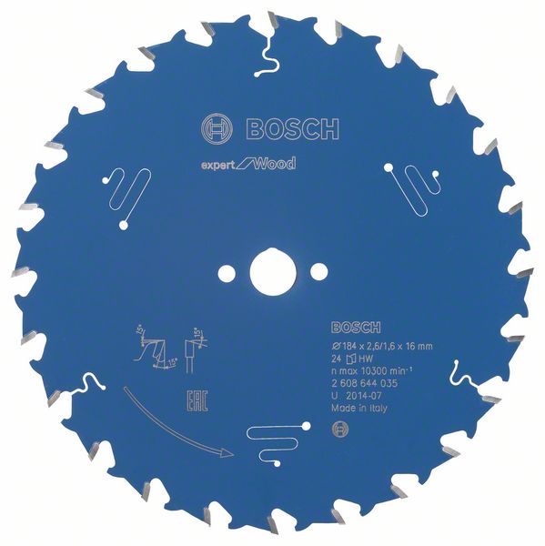 Bosch Pílový kotúč Expert for Wood 184 x 16 x 2,6 mm, 24 1ks 2608644035