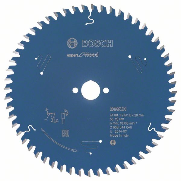 Bosch Pílový kotúč Expert for Wood 184 x 20 x 2,6 mm, 56 1ks 2608644040