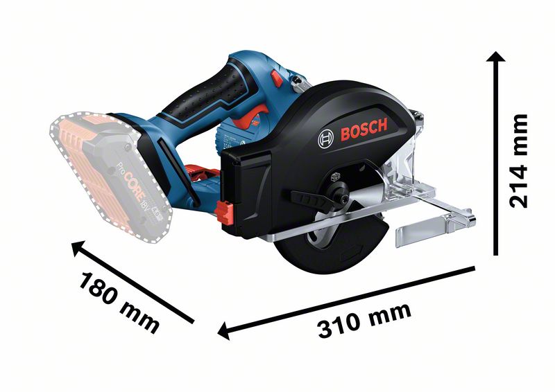 Aku okružná píla na kov Bosch GKM 18V-50 (2x 5,0Ah) 06016B8002