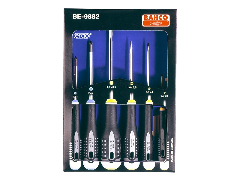 Sada skrutkovačov Bahco BE-9882 ploché + PZ
