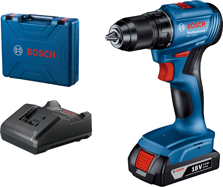 Aku vŕtací skrutkovač Bosch GSR 185-LI (1x 2,0Ah) 06019K3001