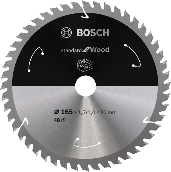 Pílový kotúč pre aku píly Bosch Standard for Wood 165x1.5/1x20 T48 2608837687 