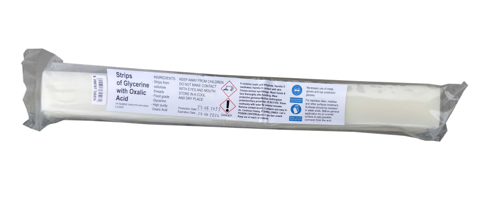 Oxal-glycerínové prúžky 800 g - kyselina šťavelová s glycerínom 4 x 40 cm - 30 ks
