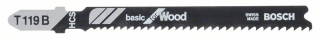 Bosch Pílový list do priamočiarych píl T 119 B Basic for Wood 5ks 2608630037