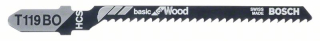 Bosch Pílový list do priamočiarych píl T 119 BO Basic for Wood 5ks 2608630310
