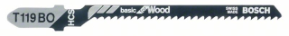 Bosch Pílový list do priamočiarych píl T 119 BO Basic for Wood 100ks 2608637879
