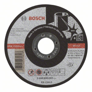 Bosch Rovný rezací kotúč Expert for Inox AS 46 T INOX BF, 115 mm, 2,0 mm 1ks 2608600093