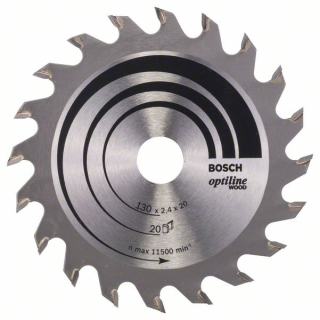 Bosch Pílový kotúč Optiline Wood 130 x 20/16 x 2,4 mm, 20 1ks 2608640582