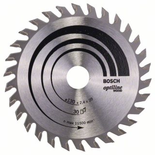 Bosch Pílový kotúč Optiline Wood 130 x 20/16 x 2,4 mm, 30 1ks 2608640583