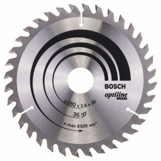 Bosch Pílový kotúč Optiline Wood 180 x 30/20 x 2,6 mm, 36 1ks 2608640609