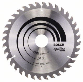 Bosch Pílový kotúč Optiline Wood 184 x 30 x 2,6 mm, 36 1ks 2608640611