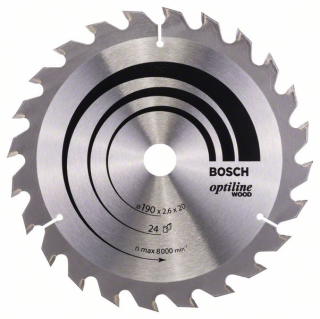 Bosch Pílový kotúč Optiline Wood 190 x 20/16 x 2,6 mm, 24 1ks 2608640612