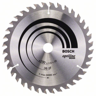 Bosch Pílový kotúč Optiline Wood 190 x 20/16 x 2,6 mm, 36 1ks 2608640613
