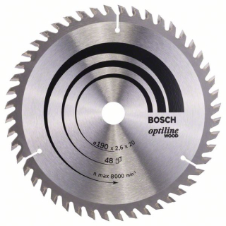 Bosch Pílový kotúč Optiline Wood 190 x 20/16 x 2,6 mm, 48 1ks 2608640614