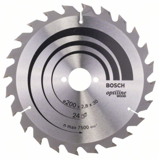 Bosch Pílový kotúč Optiline Wood 200 x 30 x 2,8 mm, 24 1ks 2608640618