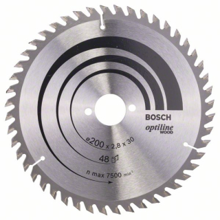 Bosch Pílový kotúč Optiline Wood 200 x 30 x 2,8 mm, 48 1ks 2608640620